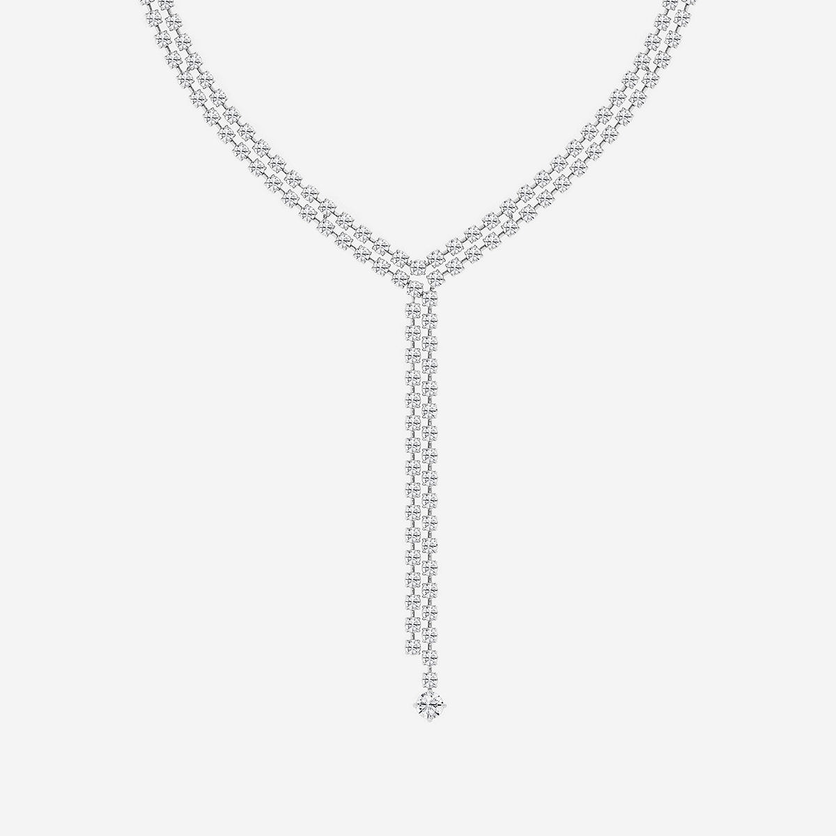 Additional Image 1 for  25 ctw Round Lab Grown Diamond Double Row Lariat Necklace